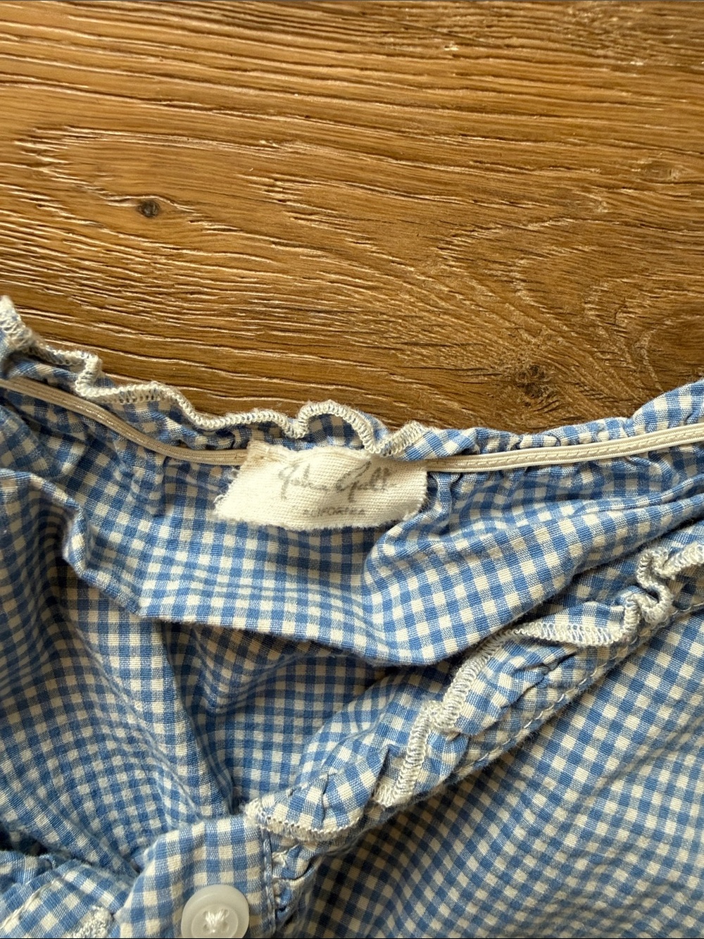 Brandy Blue Gingham Ruffle Button-Front Tank Top - Picture 2 of 3